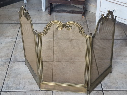 Vintage messing kamin schirm - messing,